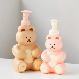 Liquid Soap Dispenser Make Foam Containers Rich Cartoon Bear Household Products Refillable Pump Bottle Easy To Disassemble And Wash