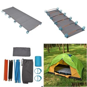 Växelförvaring och underhållsmöbler Cam Folding Bed Tralight Single Tent Cot Portable Slee Aluminium Alloy Frame Drop Delivery SPO DHSWI