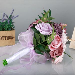 Wedding Bridal Bouquet Artificial Flower Bouquet Bride Holding Flower Bridesmaid Bouquet for Wedding Engagement Party