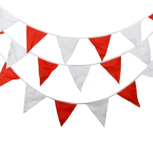 Party Decoration The Carnival Themed Pennant Banner Fabric Red White Garland Flag Triangle Bunting For Circus Birthday Decor