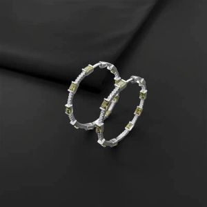 Earrings Fashion Square Crystal Hoop Earrings Big Circle Piercings Earrings Jewelry For Women Elegant Hoop Cute Ear Buckle Zk30