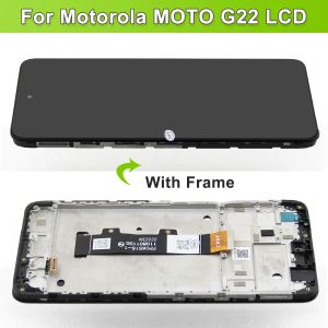 Motorola Moto G22 XT2231-2 LCDディスプレイデジタルタッチスクリーン付きの画面Moto G22スクリーン交換用のフレームアセンブリ付きデジタルタッチスクリーン