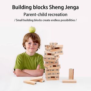Сплошная деревянная головоломка с высоким уровнем башни Блок рисования детский родитель интерактивной настольной игры.