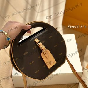 Lüks Tasarımcı Marka Dairesi Yuvarlak Debriyaj Vanity Torbaları Büyük kapasiteli Crossbody Omuz Çantası Üst El Tozlu 22.5x11cm Kadın Yazları İçin