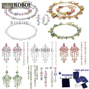 고품질 오리지널 로고 세트 GEMA 시리즈 여성 목걸이, 귀걸이, 팔찌, 무료 배달 선물 상자