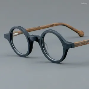 Sonnenbrillen Frames Vintage Acetat Kreisförmige Brille Rahmen künstlerische Männer Lesen Myopie Brille Retro kleine Gesicht Frauen verschreibungspflichtige optische