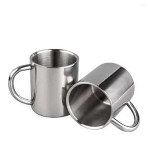 Mugs 7.5/10/13.5oz/220/300/400ml Unbreakable For Kids Double Walled Camping Coffee Stainless Steel Mug With Handle