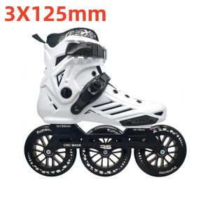 Ayakkabılar 3*125mm büyük tekerlek içi Sıralı Patenler Downhill Street Yolu Fast Hız Silindir Paten 3 Tekerlekler 125mm Yetişkinler Rolling Sabors 3544