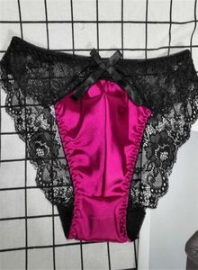 Homens roupa interior de cetim sexy calcinha sissy gay brilhante macio renda lingerie baixo crescimento elástico bikini briefs sexy roupa interior masculina 2011125919364