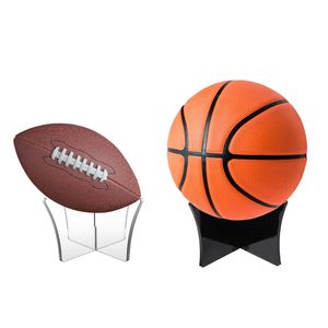 Şeffaf Akrilik Ball Stand Ekran Tutucu Raf Destek Baskı için Futbol Voleybolu Basketbol Futbol Rugby Ball