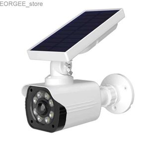 Andere CCTV-Kameras 1PC Solar Batterie angetrieben wasserdicht gefälschte Überwachungskamera Dummy-Kameras Bewegungsaktivierte Flutlichter realistischer Look Y240403