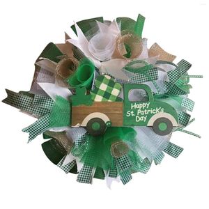 Decorative Flowers St Patrick's Day Wreath Welcome To My Home As A Guest Door Hanging OrnamentGreen Exquisite Fashionable