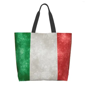 Sacchetti di shopping borse bandiera italiana riutilizzabile tote spalla vintage casual leggero grande capacità