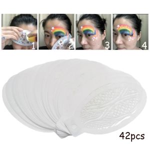 Szablony 42pcs/paczka biała twarz malarstwo szablony szablony makijaż body Art Anioła Rainbow Dots Skala lampart plastikowy zestaw do makijażu