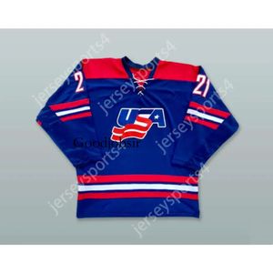 GDSIR Custom Trocheck 21 USA Blue Hockey Jersey New Top ED S-M-L-XL-XXL-3XL-4XL-5XL-6XL