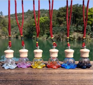 12 Designs Car Perfume Bottle Hanging Rearview Ornament Air Freshener For Essential Oils Diffuser Fragrance Empty Glass Bottle Pen3215124