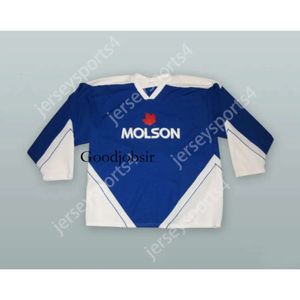 Gdsir Custom MOLSON BEER BLUE 14 HOCKEY JERSEY NEW Top Ed S-M-L-XL-XXL-3XL-4XL-5XL-6XL