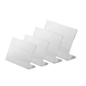 Frame A4 A5 A6 A7 Clear PVC Label Sleeve Flexibel stormarknadshylla Counter Top L Form Petg Sign Holder Stand
