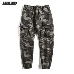 Calças masculinas camuflagem macacão primavera outono homens multi-bolso lápis casual adolescente militar lavado calças de rua de combate