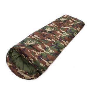 Gear Military Sleeping Bag Envelope Camping Equipment Outdoor Survival Winter Ultralight Waterproof Filt för att hålla varm kamouflage