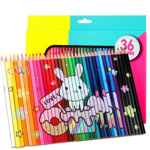 Pencils 36 Color Puzzle Cartoon Color Pen Set Bright Oily Pencil for Handpainted Comics Anime Graffiti Art Drawing Fourcorner Rod