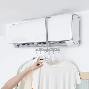 Hangers Plastic Air-conditioning Hanging Clothes Racks Creative With Holes Laundry Rack Foldable Drying Hanger Bedroom