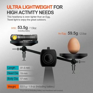 Acebeam H16 Super LightWeight AA LED直角ライトEDC懐中電灯、5000K CRI 90/6500K 1000ルーメン