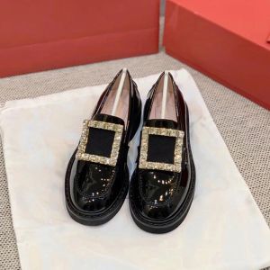 Oxfords Japanned leather oxfords shoes woman metal crystal flats creepers slipon round toe loafers casual solid shine moccasins