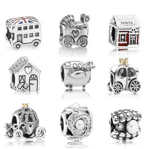 charm ny ny autentisk 100% 925 sterling silver hus pärla skal charm pärlor passar armband diy armband fabrik grossist