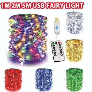 Strängar USB LED -strängljus 5m/10m/20m/30m 8Mode fjärrkontrolllampor Fairy Garlands Wedding Christmas Holiday Decor Lamps År