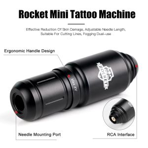 Rocket Mini Tattoo Kit Rotary Pen Set With LED Tattoo Power Supply RCA Jack Portable Tattoo Battery Permanent Makeup Body Art