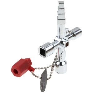 Universal Cross Key Control Cabinet Keys 4-Way Multifunctional Key for Water Electricity Meter Radiator Gas Meter