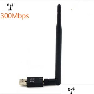 Network Adapters 5Dbi Usb Wifi Adapter 802.11N 300Mbps Wireless Card High Speed For Pc Laptop Drop Delivery Computers Networking Commu Otek3