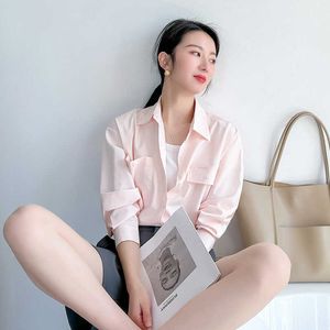 2024 Spring French Chic Pink Shirt for Women with a High-end Feel Wrinkle Resistant Inner Layer Casual Design and Sense of Niche Western-style Small
