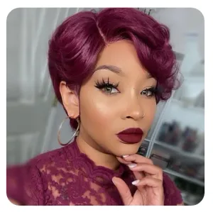 Wigs BeiSDWig Short Synthetic Bob Hair Wigs for Women Natural Wine Red Curly Wigs for Black Women Bob Haircuts Curly Hair Cosplay