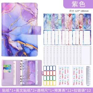 Cartella A6 Marble Colorful Money Budget Planner Binder Zipper Crush Buste per l'organizzatore di denaro per il legante del budget