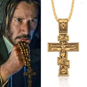 Colares pendentes John Wick 4 Baba yaga Jesus colar cruzamento liga de metal metal jóias acessórios presentes
