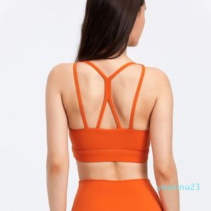 Outfit High Quality 75%nylon25 %spandex Sports Bra Fiess Tight Yoga Vest Top Run Gym Underwear Without Steel Ring Removable Chest Pad