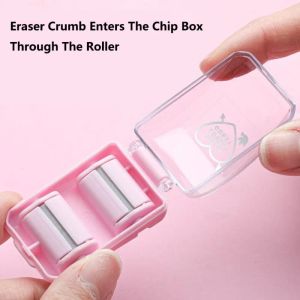 Mini Manual Eraser Dust Cleaner med Cute Eraser Eraser Crumb Collectors Desktop Sweeper Dammsugare Creative Stationery