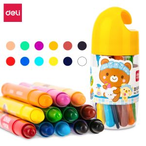Crayons Deli Oil Pastel per bambini Pastello non tossico Crayons Crayons Pinting Penna Chilon Crayon Wax Pencil Art School Supplies