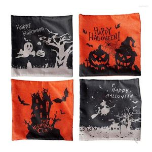 Pillow 4pcs Halloween Covers Decorative Pumpkin Witch Throw Cases Haunted House Case Couch Decors Home Accessory