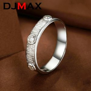 Rings New 2023 DJMAX 0.3CT Full Moissanite Diamond Rings For Women Top Original 925 Sterling Silver Men's Diamond Finger Rings