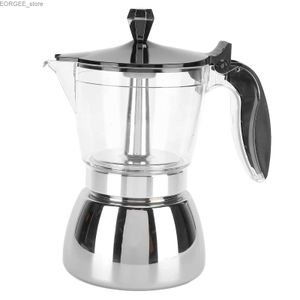 Coffee Makers Stainless steel coffee pot home coffee pot Italian home brewed eight cups of electric coffee Y240403