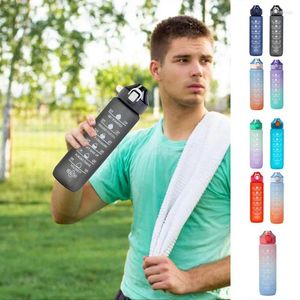 Water Bottles Motivational Sport Bottle 1 Liter Leakproof Drinking Outdoor Travel Gym Fitness Jugs For Kitchen Cups