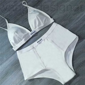 Lettera di design di designer da bagno plus size da donna da donna set di bikini divisi in bikini ad alta vita sexy mutandine reggiseno da bagno in stile biancheria da bagno per lady ch3c