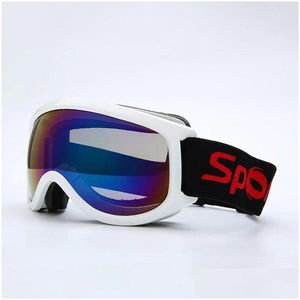 Ski Goggles Childrens Antifog Uv400 Очки с однослойными девушками снежные очки на открытом воздухе сноуборд доставка на открытом воздухе защищает Otmyj