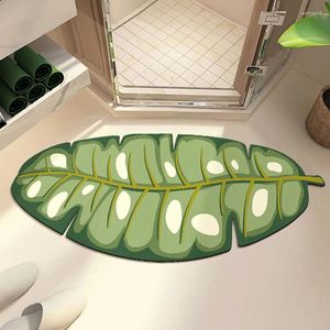 Bath Mats Leaf Mat Diatomaceous Earth Bathroom Rug Ultra Fast Drying Foot Anti-Slip Shower Soft Doormat Home Decoration