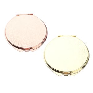 Kosmetisk förstoringsficka Kompakt dubbelsidig vikbar högkvalitativ rund metallsmakeup Små spegelskric