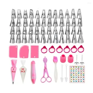 Baking Tools 100 PCs Icing Piping Bags And Tips Set 48 Pouch Silicone Pen Pastry Ties