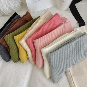 Women Socks Colorful Casual Cotton Breatable Harajuku Streetwear Sports Japanese Fashion School Girl Black White Wholesale